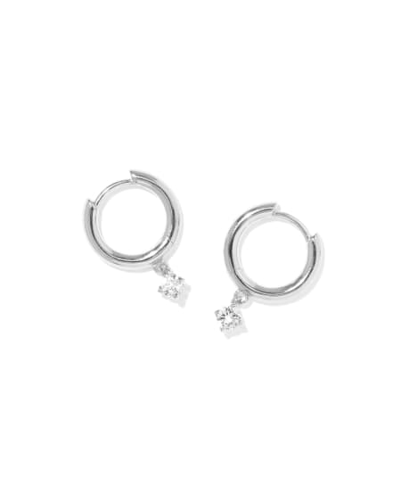 Maisie Sterling Silver April Huggie Earrings