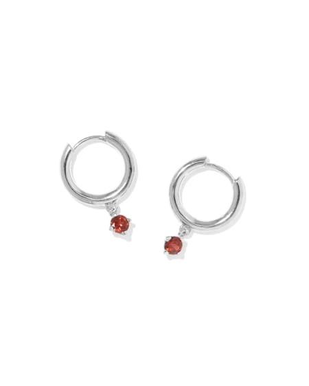 Maisie Sterling Silver January Huggie Earrings