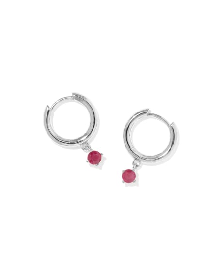 Maisie Sterling Silver July Huggie Earrings