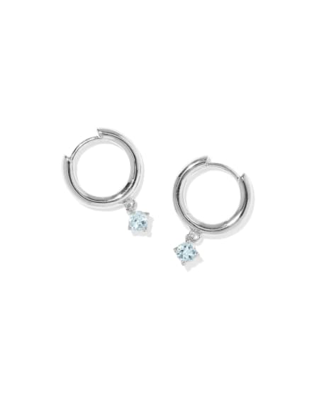 Maisie Sterling Silver February Huggie Earrings