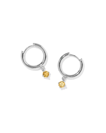 Maisie Sterling Silver November Huggie Earrings
