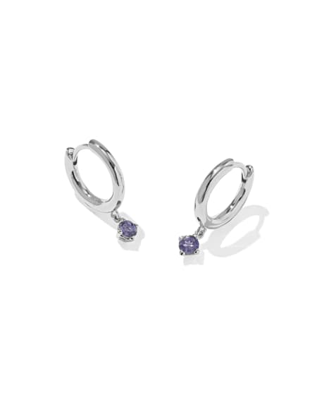 Maisie Sterling Silver September Huggie Earrings
