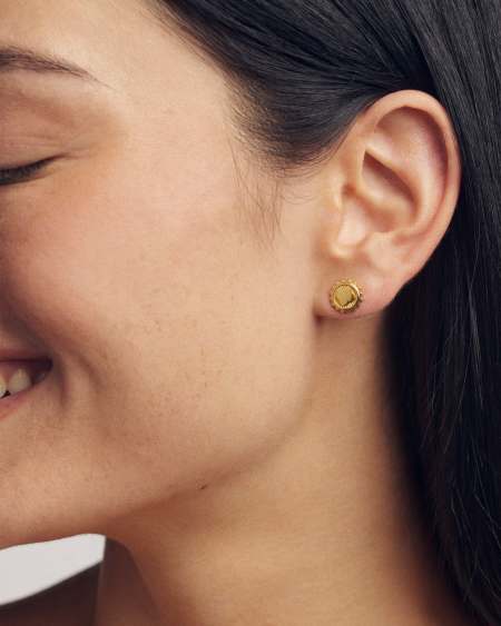 Dira Sun 18k Gold Vermeil Metal Stud Earrings