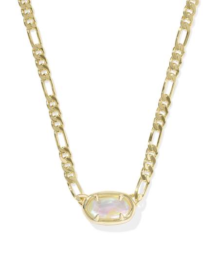 Elisa Gold Figaro Chain Short Pendant Necklace