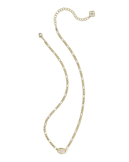 Elisa Gold Figaro Chain Short Pendant Necklace