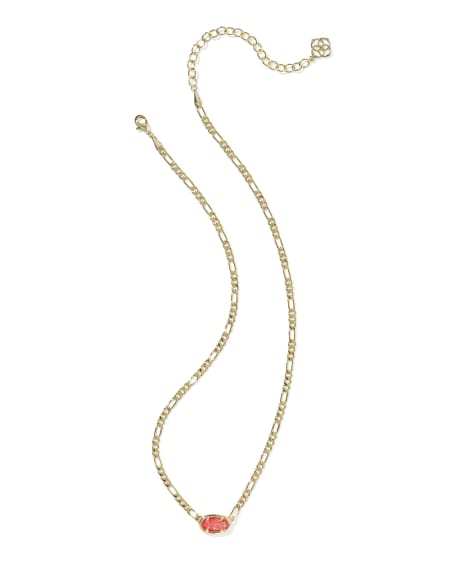 Elisa Gold Figaro Chain Short Pendant Necklace