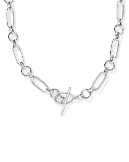 Sylvia Silver Metal Link and Chain Necklace