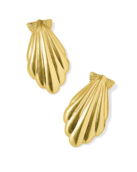 Alexa Vintage Gold Metal Statement Earrings