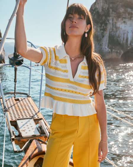 Dani Gold Figaro Frame Drop Earrings