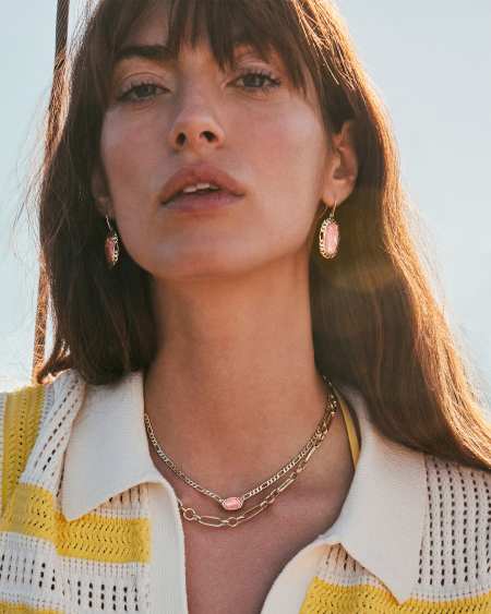 Elisa Gold Figaro Chain Short Pendant Necklace