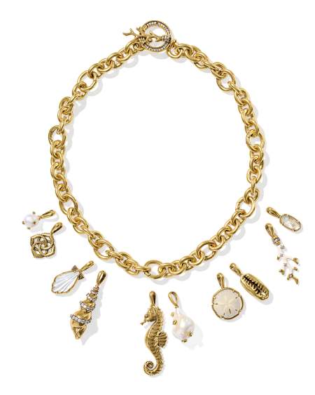 Alexa Gold Statement Charm Necklace
