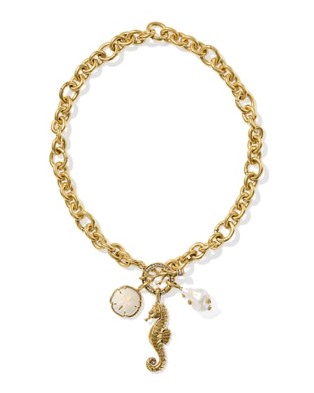 Alexa Gold Statement Charm Necklace