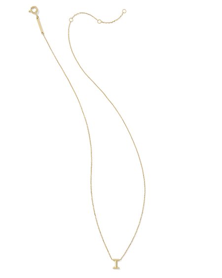 Diamond Accent Letter I 14k Yellow Gold Pendant Necklace in White Diamond