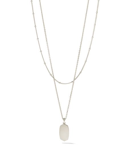 Elisa Charm Multi Strand Necklace in Sterling Silver