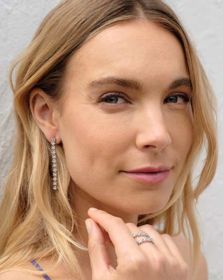 Nydia Silver Band Ring in White CZ