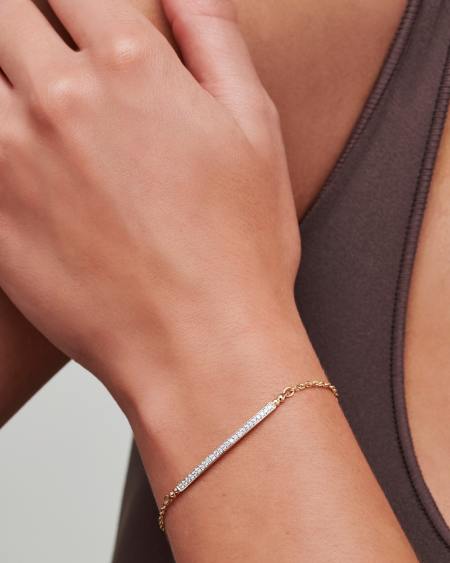 0.2 ct Ott 14k Yellow Gold Delicate Bracelet in White Diamond