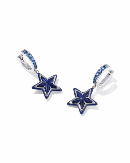 Cassidy Silver Enamel Huggie Earrings