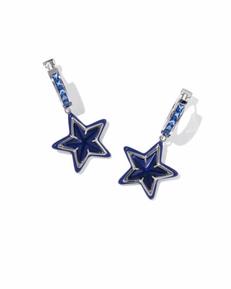 Cassidy Silver Enamel Huggie Earrings
