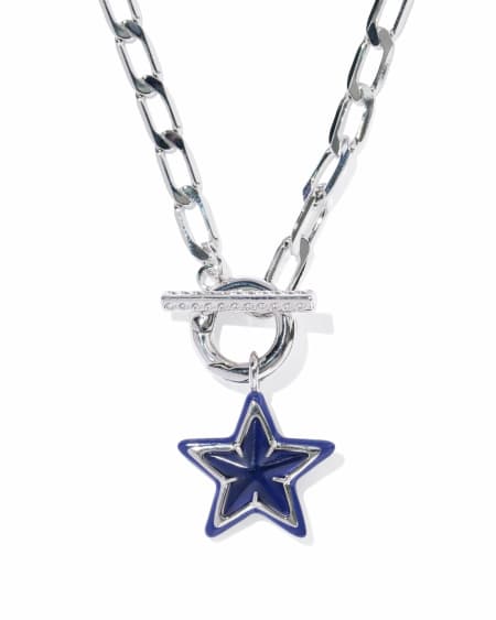Cassidy Silver Enamel Link and Chain Necklace