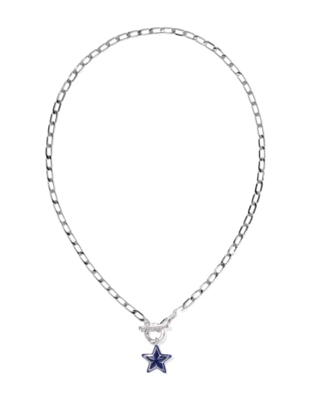 Cassidy Silver Enamel Link and Chain Necklace