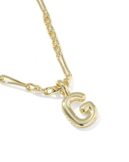 Bubble Letter G Gold Short Pendant Necklace