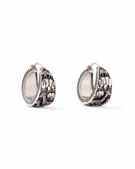 Raina Vintage Silver Hoop Earrings