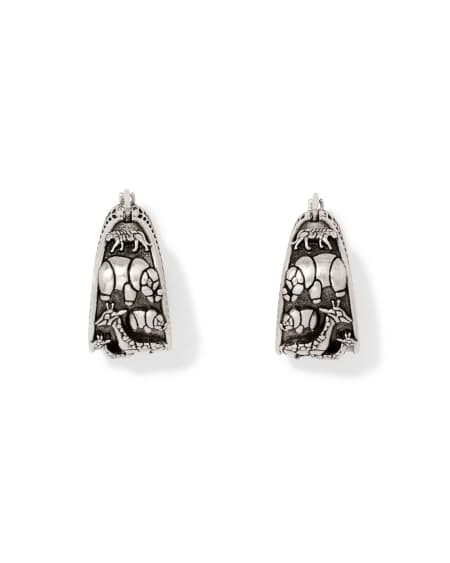 Raina Vintage Silver Hoop Earrings