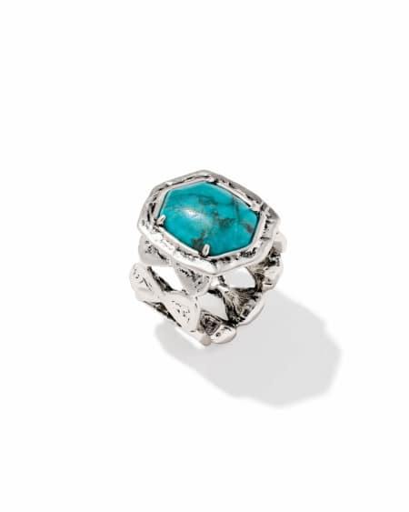 Tiger Striped Daphne Vintage Silver Cocktail Ring