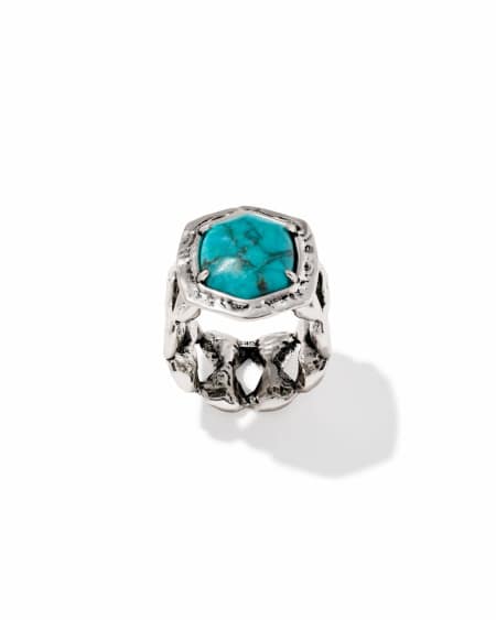 Tiger Striped Daphne Vintage Silver Cocktail Ring