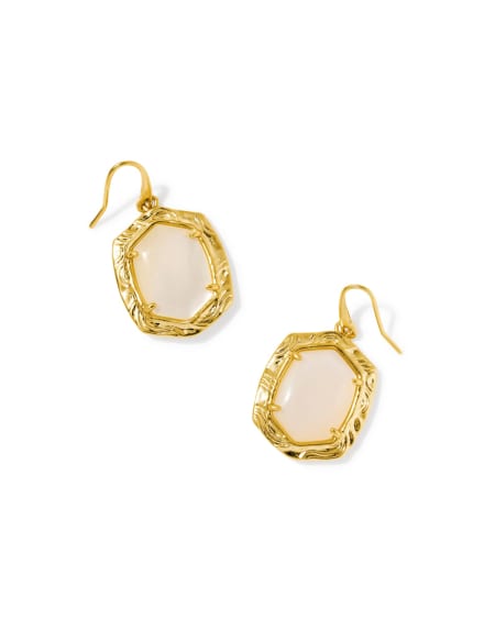 Tiger Striped Daphne Gold Drop Earrings