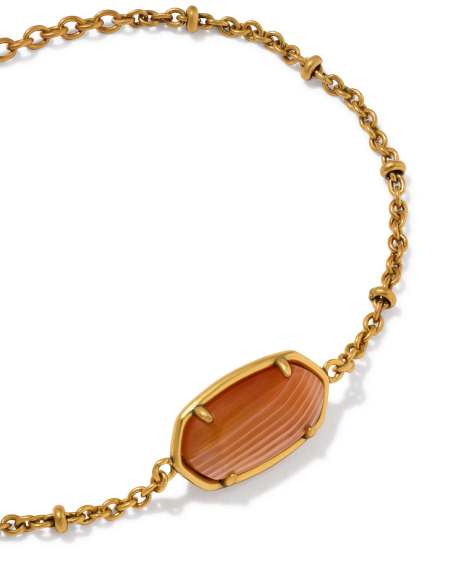 Tiger Striped Elaina Vintage Gold Delicate Chain Bracelet