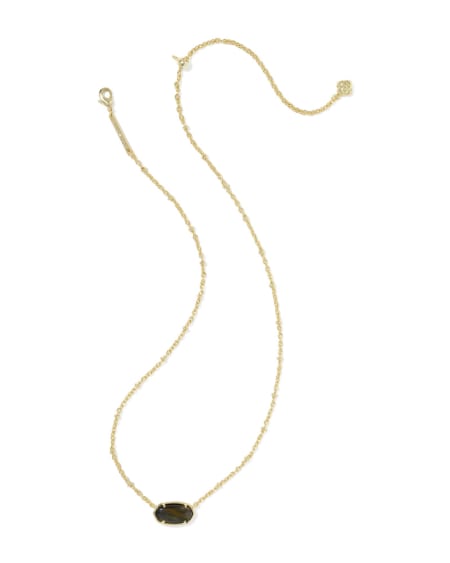 Tiger Striped Elisa Gold Short Pendant Necklace