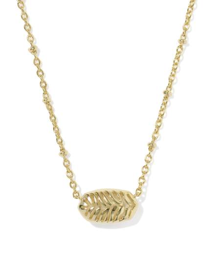 Tiger Striped Elisa Gold Short Pendant Necklace