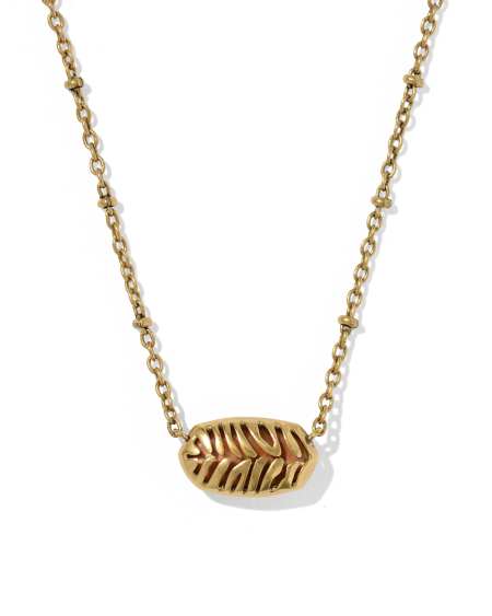 Tiger Striped Elisa Vintage Gold Short Pendant Necklace