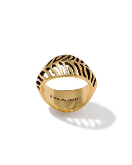 Tiger Striped Mikki Vintage Gold Band Ring