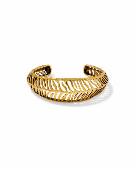 Tiger Striped Mikki Vintage Gold Cuff Bracelet