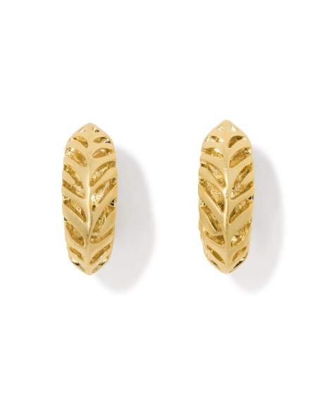 Tiger Striped Mikki Gold Huggie Earrings