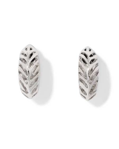 Tiger Striped Mikki Silver Huggie Earrings