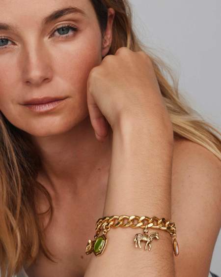 Raina Vintage Gold Charm Bracelet