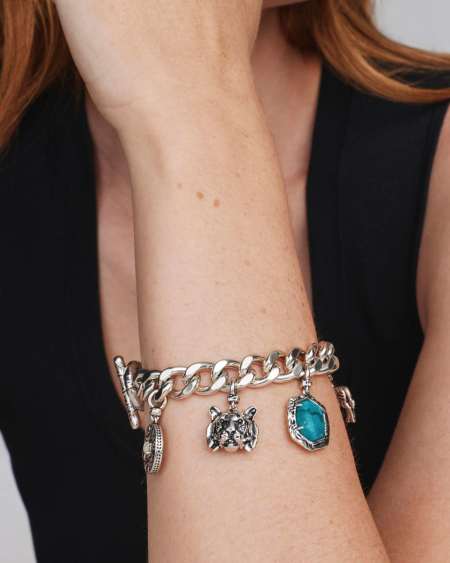 Raina Vintage Silver Charm Bracelet