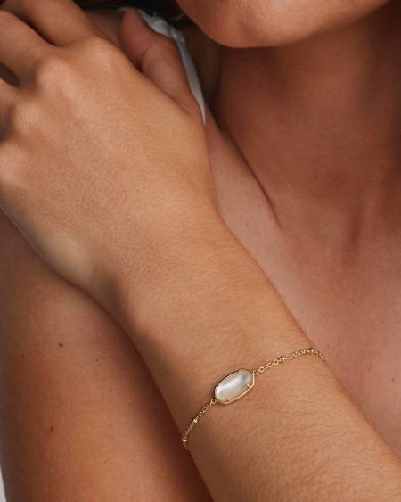 Tiger Striped Elaina Gold Delicate Chain Bracelet