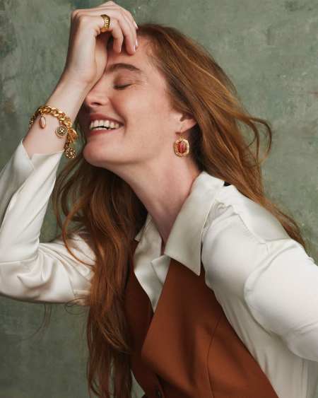 Raina Vintage Gold Charm Bracelet