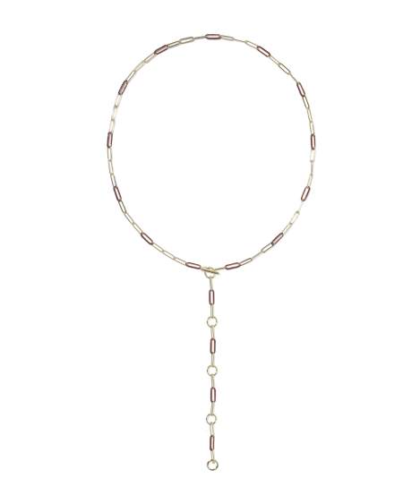 Courtney Gold Enamel Link and Chain Necklace