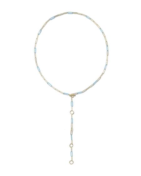 Courtney Gold Enamel Link and Chain Necklace
