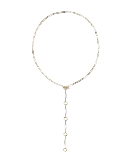 Courtney Gold Enamel Link and Chain Necklace