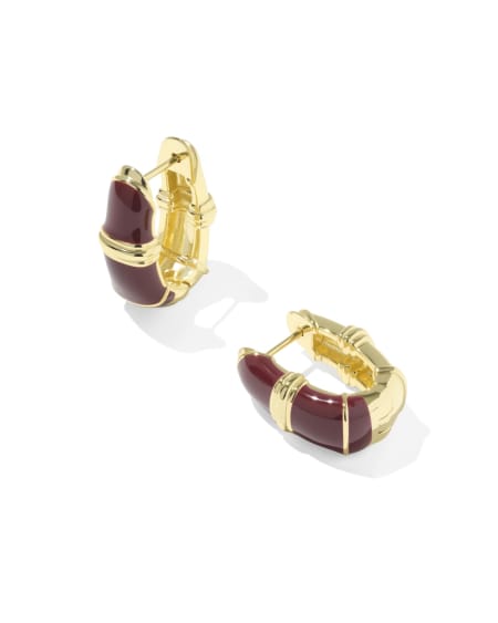 Courtney Gold Enamel Huggie Earrings