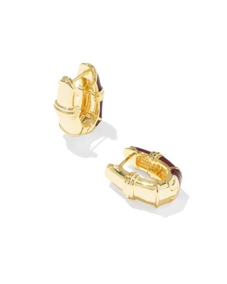 Courtney Gold Enamel Huggie Earrings