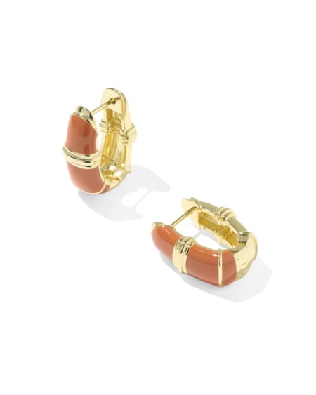 Courtney Gold Enamel Huggie Earrings
