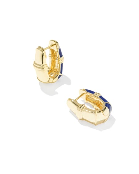 Courtney Gold Enamel Huggie Earrings