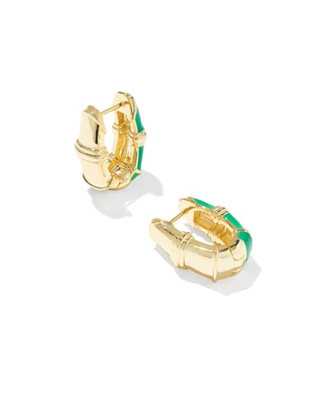 Courtney Gold Enamel Huggie Earrings